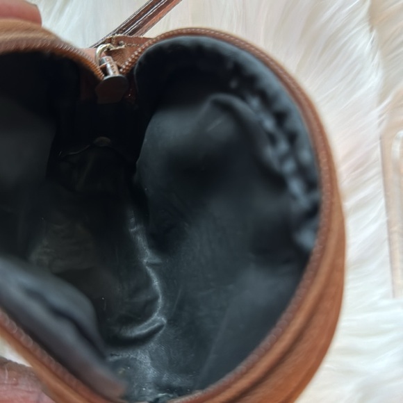 Set‎ of 3 Matching Vintage Allen Edward Purse Makeup Change Brown Stripped - Picture 7 of 9